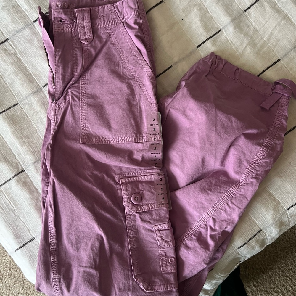 Aerie Purple Straight Leg Pants